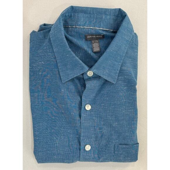 Van Heusen Air Men's XLT Button-Down Short Sleeve Shirt - Picture 1 of 9